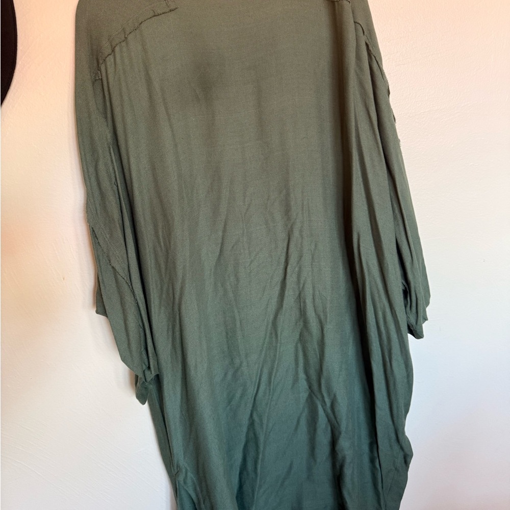 Green Oversized Kimono Dress